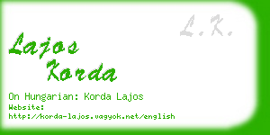 lajos korda business card